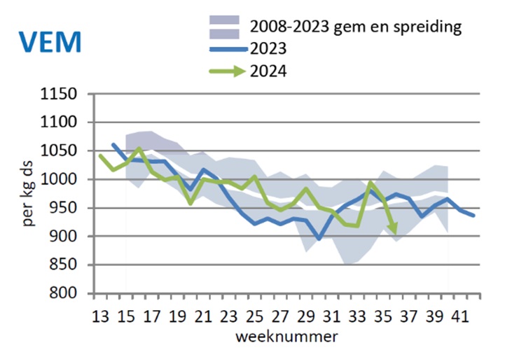 Kwaliteit vers gras zakt richting 900 VEM